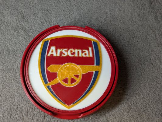 Arsenal Coaster Set – Fan‑lavede glasbrikker til Gunners‑supportere