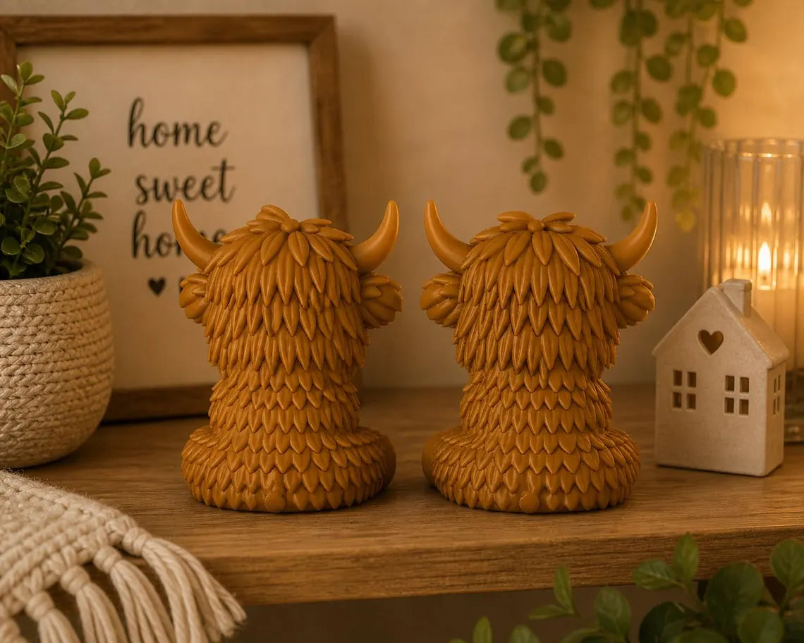 Highland Cows – 3D-printet Kawaii Sæt