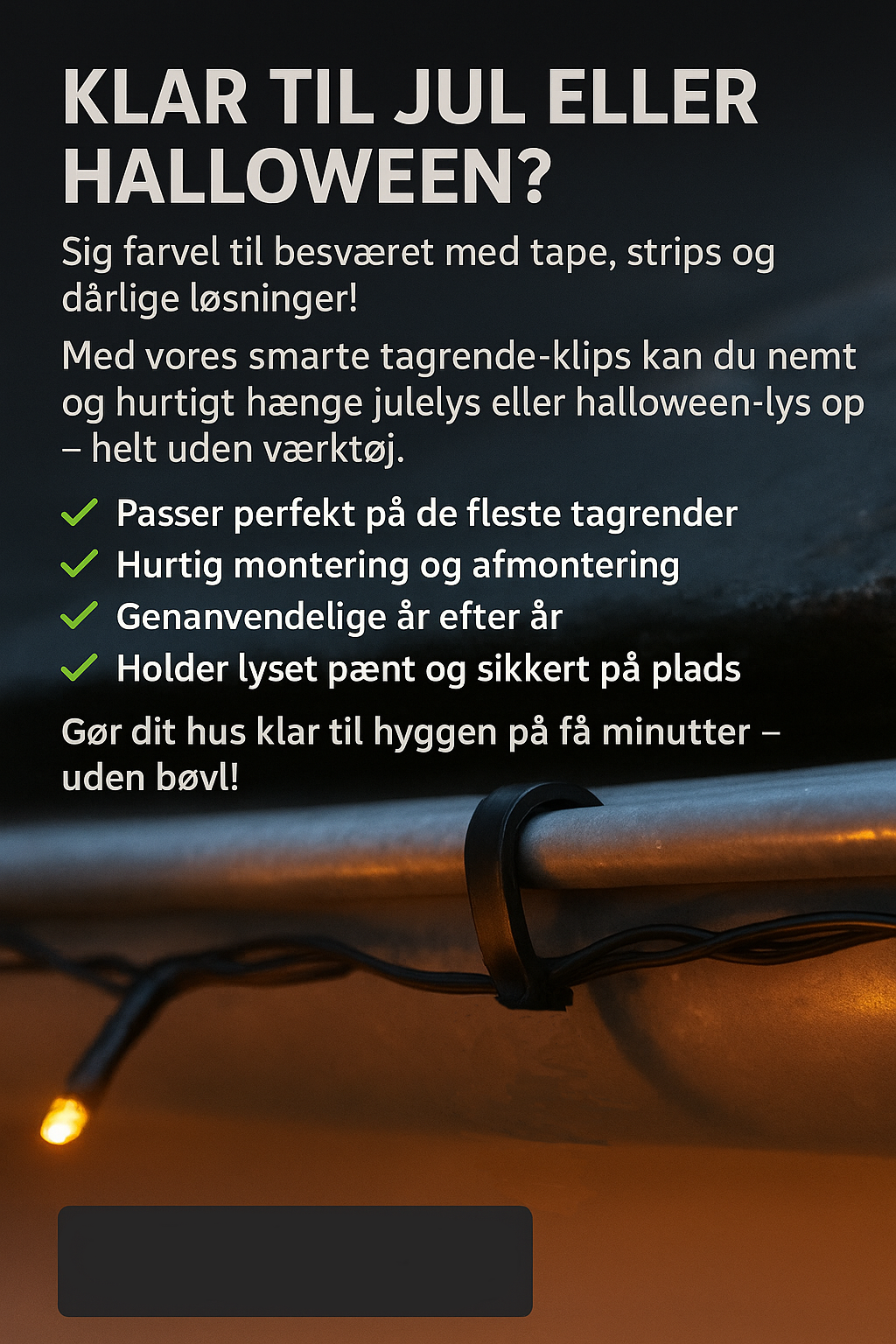 3D-printede kroge til julelys (25 stk.) | Julelysclips | Udendørs juledekoration holder