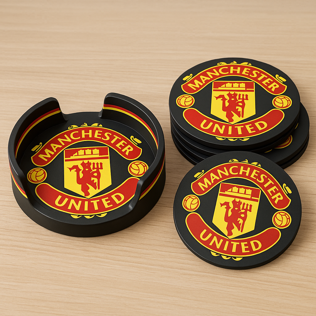 Manchester United Coaster Set: Red Devils Football Fan Gift