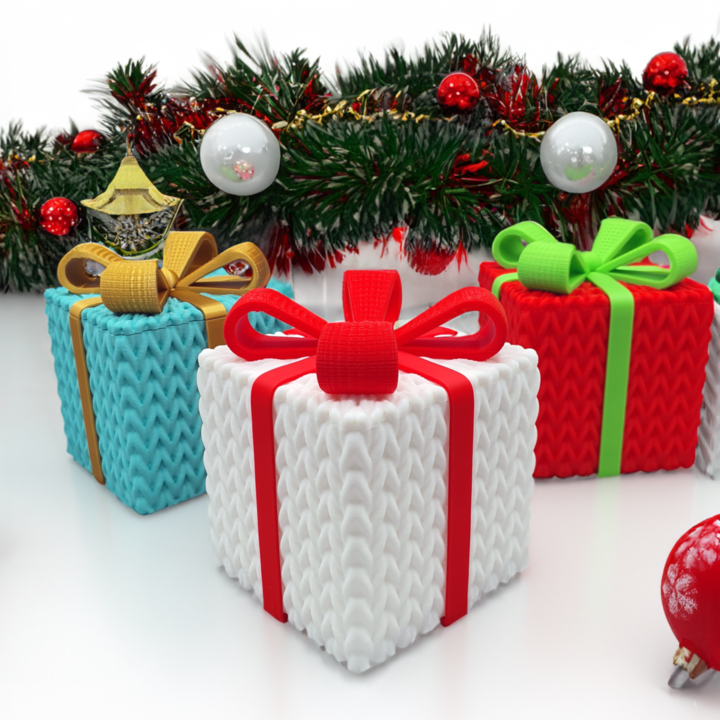 Multicolor Christmas 3D-Printed Gift Box – Colorful and Magical Christmas Gift Box