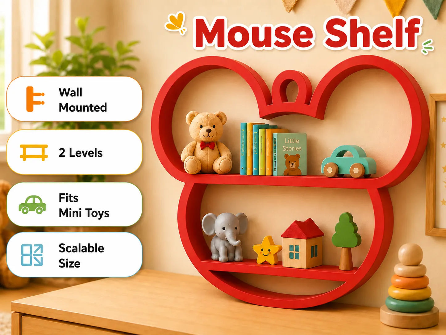 Cute Shelf Buddy Collection – Dekorativ Mini-Hylde