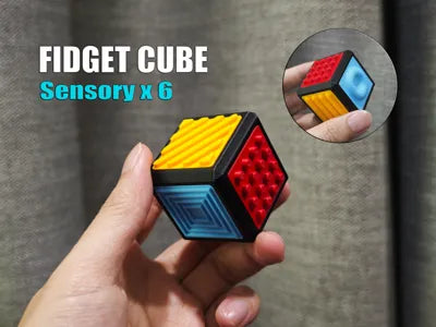 FIDGET CUBE-x6 – Tilpas Din Fidget Cube med 10 Teksturer | HengeDK