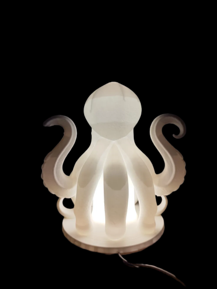 Kraken Natlampe – Skulpturel Havuhyre Lampe til Fyrfadslys eller LED med Fjernbetjening