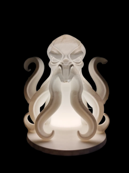 Kraken Natlampe – Skulpturel Havuhyre Lampe til Fyrfadslys eller LED med Fjernbetjening
