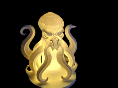 Kraken Natlampe – Skulpturel Havuhyre Lampe til Fyrfadslys eller LED med Fjernbetjening
