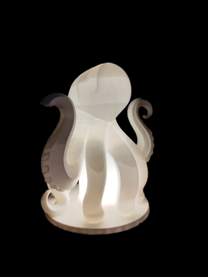 Kraken Natlampe – Skulpturel Havuhyre Lampe til Fyrfadslys eller LED med Fjernbetjening