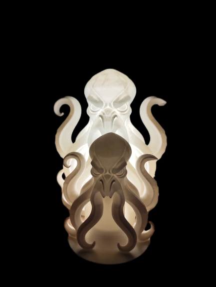 Kraken Natlampe – Skulpturel Havuhyre Lampe til Fyrfadslys eller LED med Fjernbetjening