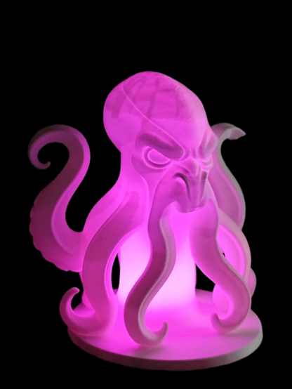 Kraken Natlampe – Skulpturel Havuhyre Lampe til Fyrfadslys eller LED med Fjernbetjening