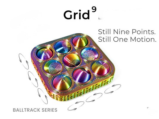 BallTrack Grid9 Fidget – Mekanisk Klik- og Banesystem