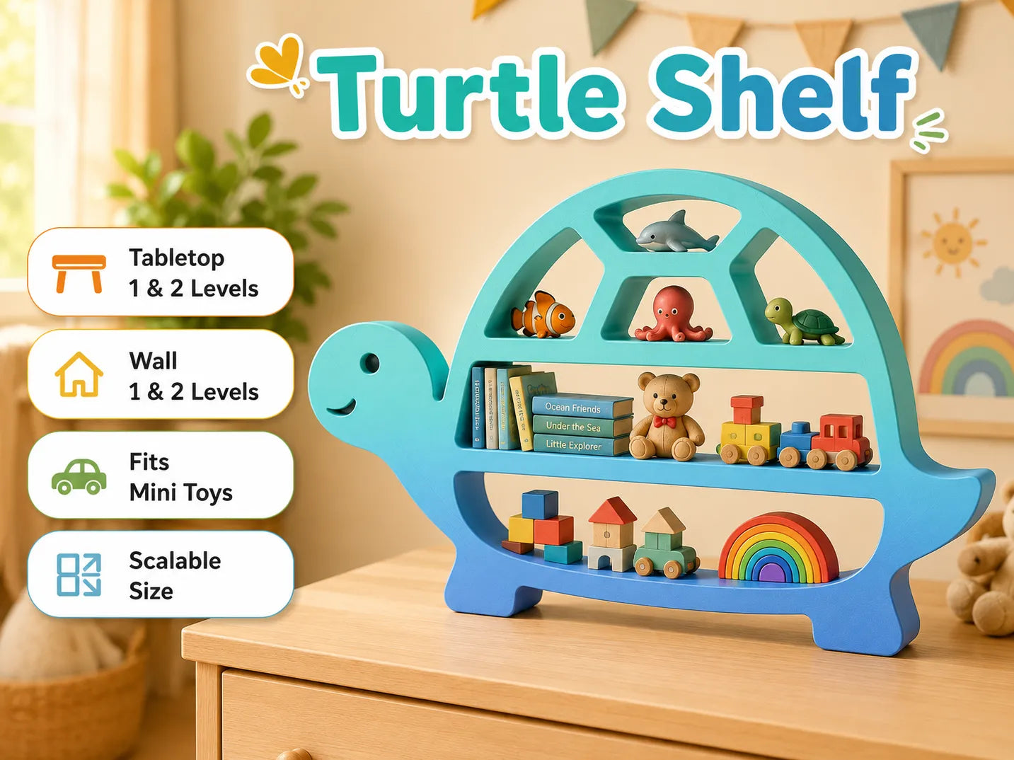 Cute Shelf Buddy Collection – Dekorativ Mini-Hylde