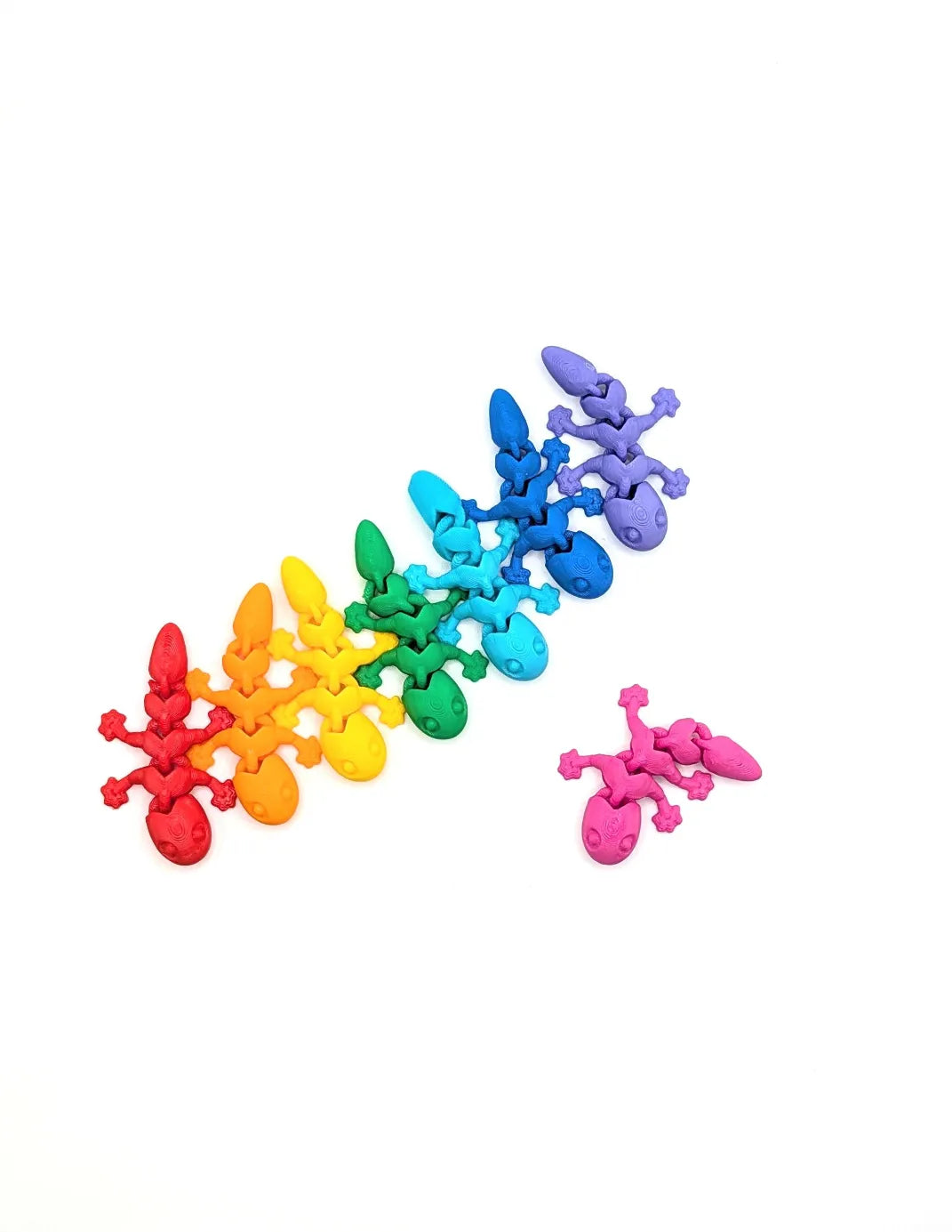 Cute Lizard – Leddelt 3D-printet Fidget (5-pak)