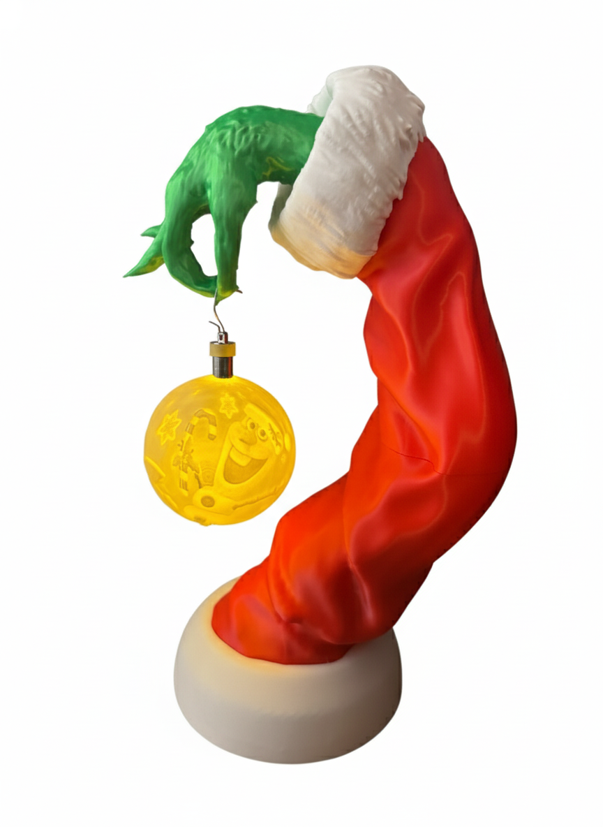 Grinch Hand juledekoration – med stand eller ophæng