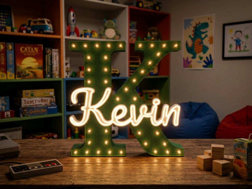 Personaliseret LED Navnelampe – Skræddersyet Lightbox
