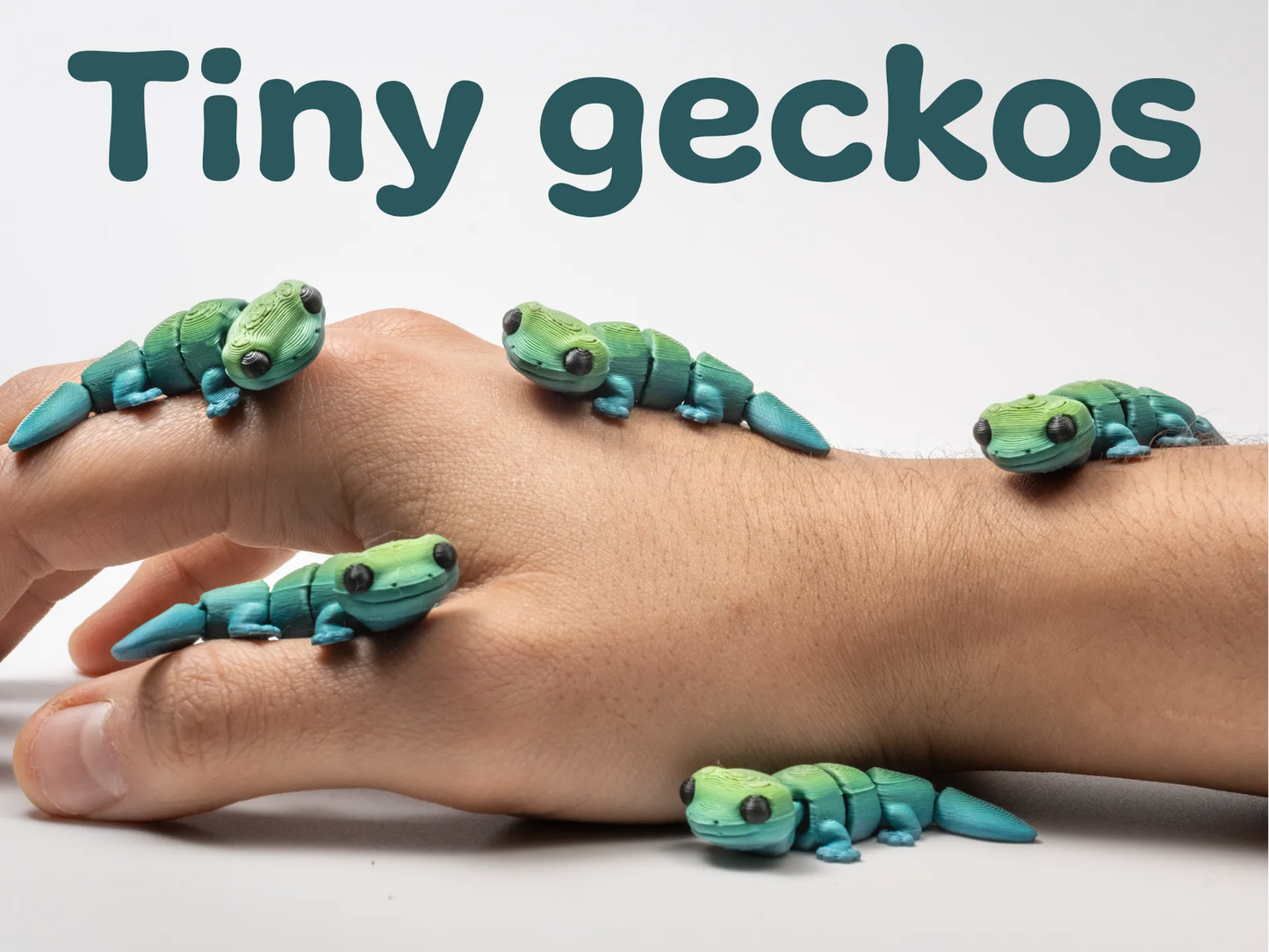 Flexi Gecko – Tiny Articulated Fidget (5-pak)