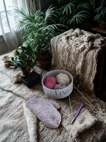 3D-printet garnskål med sommerfugle og blomster