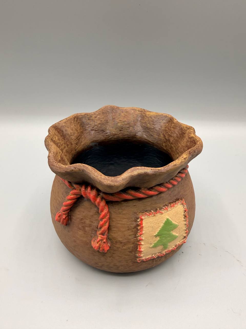 Rustik Bag Planter – hyggelig julekrukke med snor og motiv