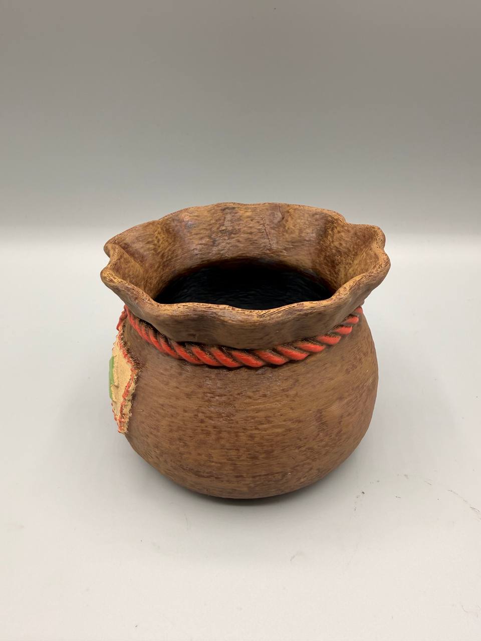 Rustik Bag Planter – hyggelig julekrukke med snor og motiv