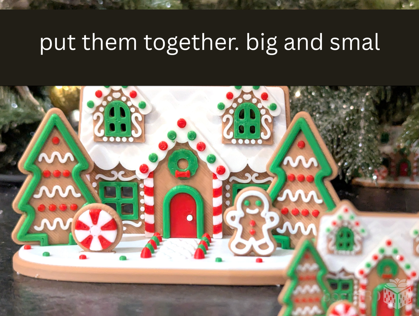 3D‑printet Mini Honningkagehus Kit Kort – Sjov Juleaktivitet for Børn & Familier