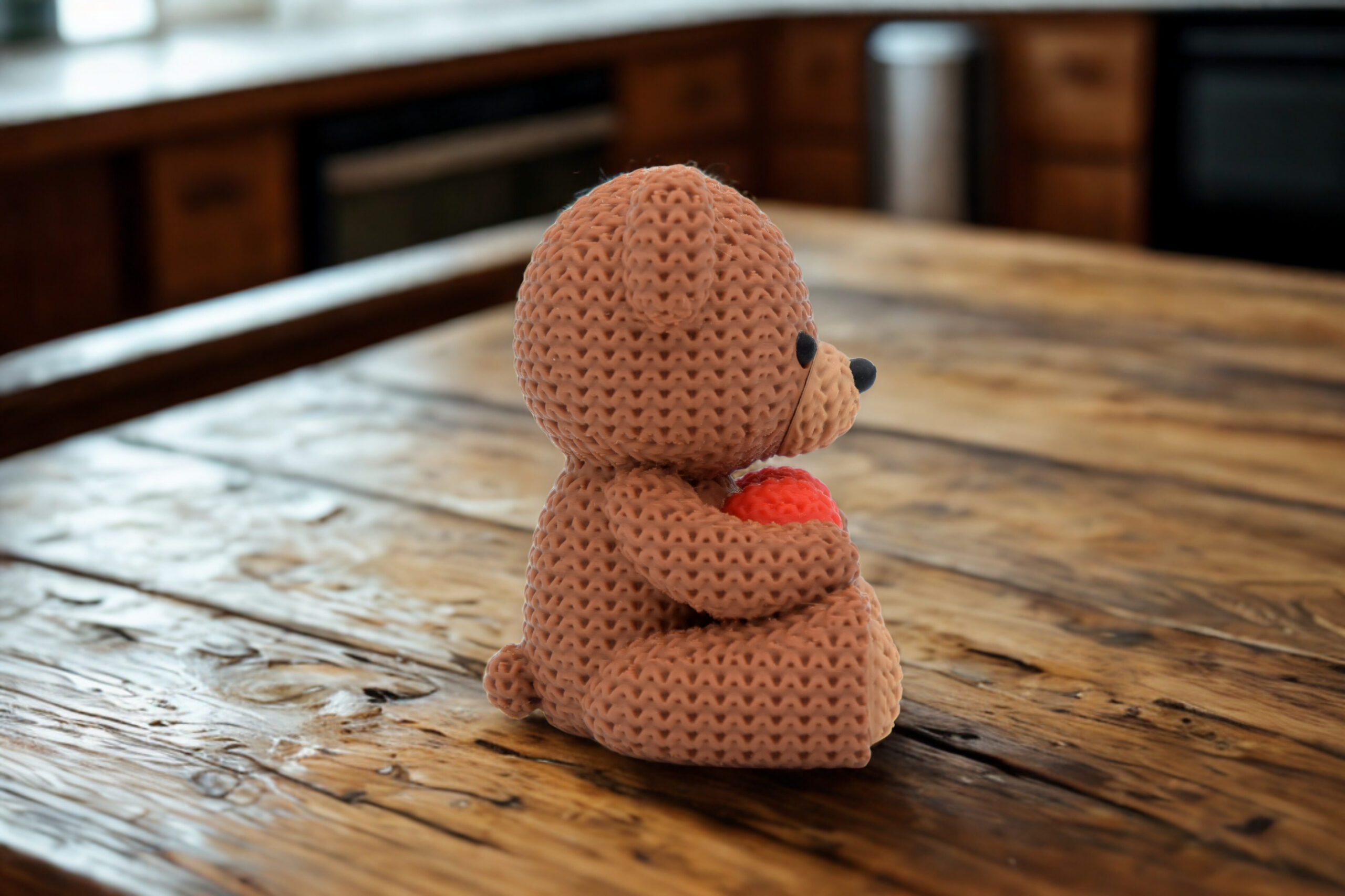 Valentinsbamse med strikket look – 125 x 150 mm - Billede 4